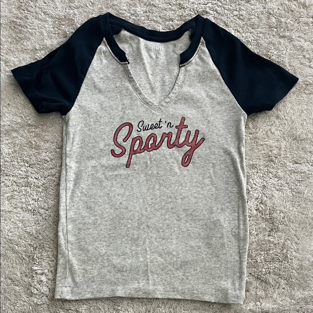 Hollister Sweet 'n Sporty T-Shirt - Gray and Navy